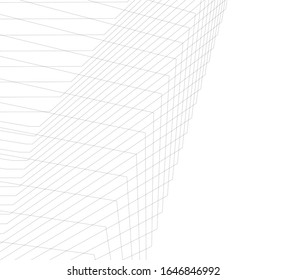 architecture geometric background, abstract lines 3d