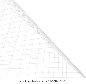 architecture geometric background, abstract lines 3d