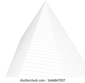 architecture geometric background, abstract lines 3d