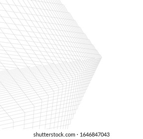 fondo geométrico de la arquitectura, líneas abstractas 3d