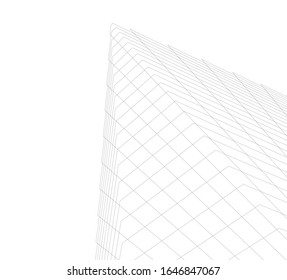architecture geometric background, abstract lines 3d