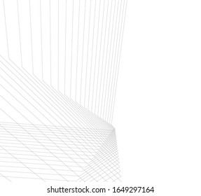 Architecture geometric background, abstract lines 3d