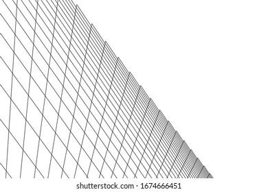 architecture geometric background, abstract lines 3d
