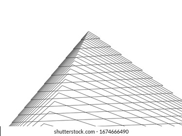 fondo geométrico de la arquitectura, líneas abstractas 3d