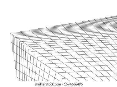 Architektur, geometrischer Hintergrund, abstrakte Linien, 3D