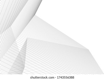 fondo geométrico de la arquitectura, líneas abstractas 3d