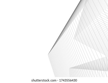 architecture geometric background, abstract lines 3d