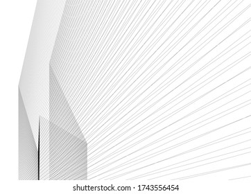 architecture geometric background, abstract lines 3d