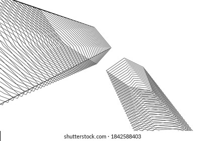 Architektur, geometrischer Hintergrund, abstrakte Linien, 3D
