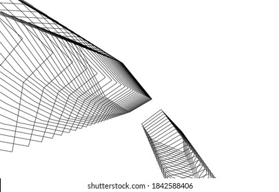 Architektur, geometrischer Hintergrund, abstrakte Linien, 3D