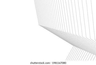architecture geometric background, abstract lines 3d
