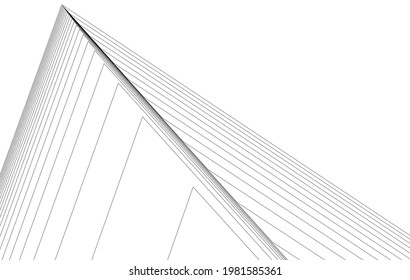 fondo geométrico de la arquitectura líneas abstractas 3d