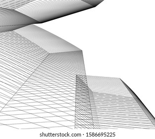 architecture geometric background, abstract vector llustration