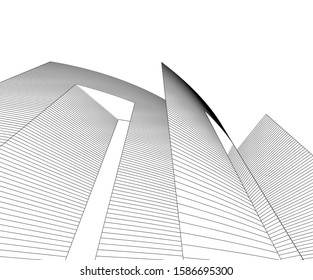 architecture geometric background, abstract vector llustration