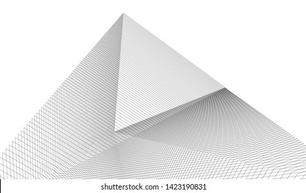 architecture geometric background, vector illustration