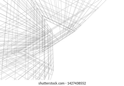 architecture geometric background, vector illustration