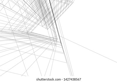architecture geometric background, vector illustration
