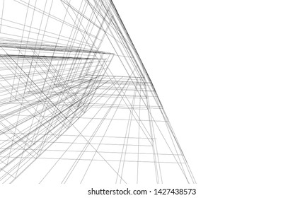 architecture geometric background, vector illustration