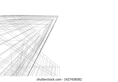 architecture geometric background, vector illustration