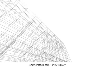 architecture geometric background, vector illustration
