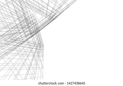 architecture geometric background, vector illustration