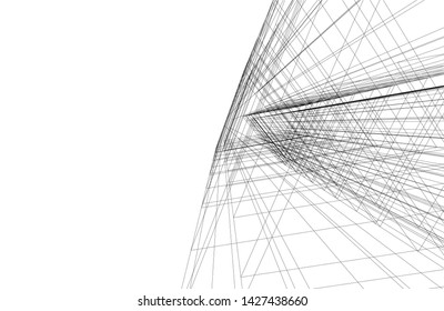 architecture geometric background, vector illustration