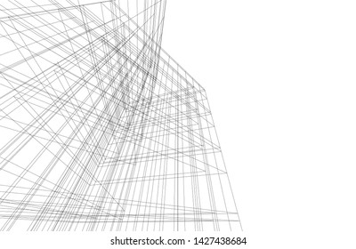 architecture geometric background, vector illustration