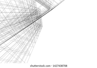 architecture geometric background, vector illustration