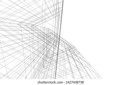 architecture geometric background, vector illustration
