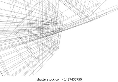 architecture geometric background, vector illustration