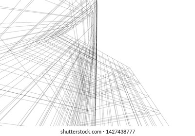architecture geometric background, vector illustration