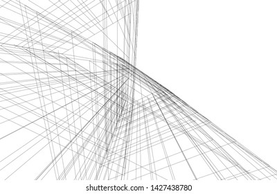 architecture geometric background, vector illustration