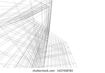 architecture geometric background, vector illustration