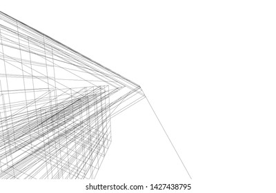 architecture geometric background, vector illustration