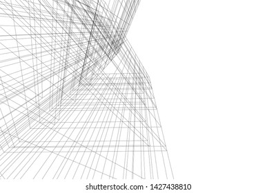 architecture geometric background, vector illustration