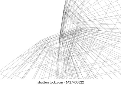architecture geometric background, vector illustration
