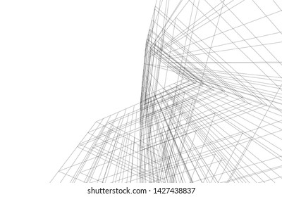 architecture geometric background, vector illustration