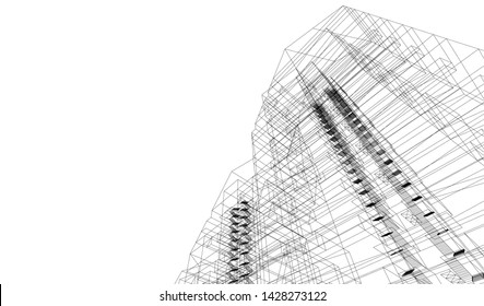 architecture geometric background, vector illustration