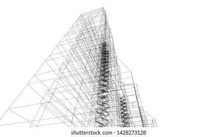 architecture geometric background, vector illustration