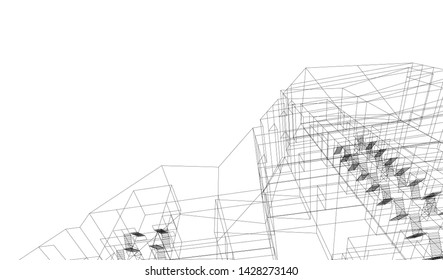 architecture geometric background, vector illustration