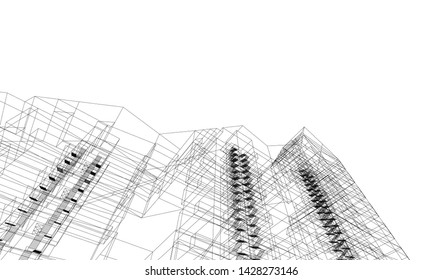 architecture geometric background, vector illustration