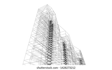 architecture geometric background, vector illustration
