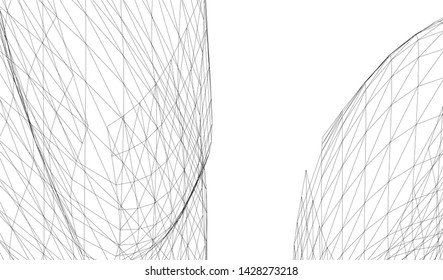 architecture geometric background, vector illustration