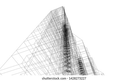 architecture geometric background, vector illustration