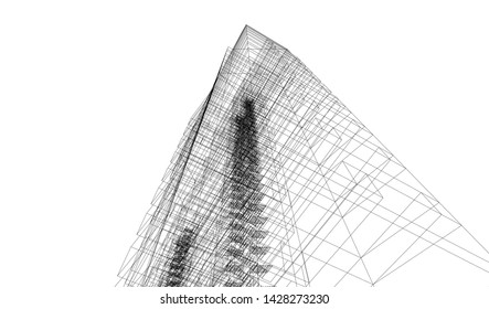 architecture geometric background, vector illustration