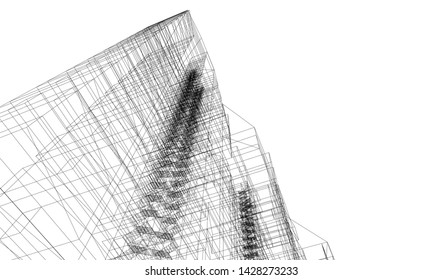 architecture geometric background, vector illustration
