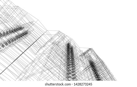 architecture geometric background, vector illustration