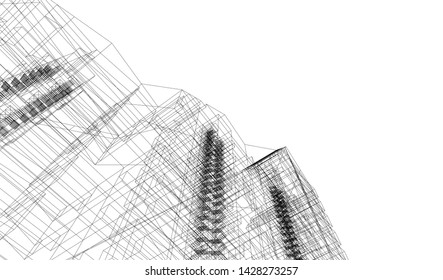 architecture geometric background, vector illustration