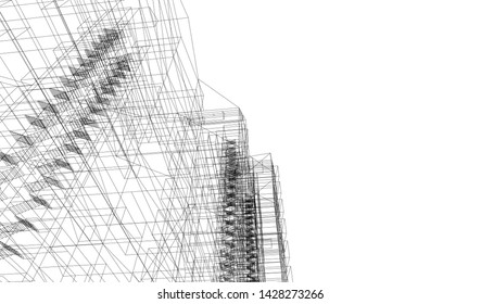 architecture geometric background, vector illustration