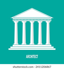 Architecture greek building symbol. ancient monument icon. University Icon. Bank Icon. Vector design